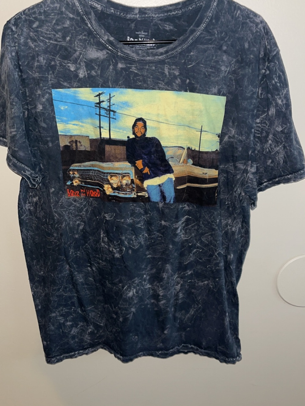 Boyz N The Hood Men’s Large Graphic Mineral Wash T-shirt